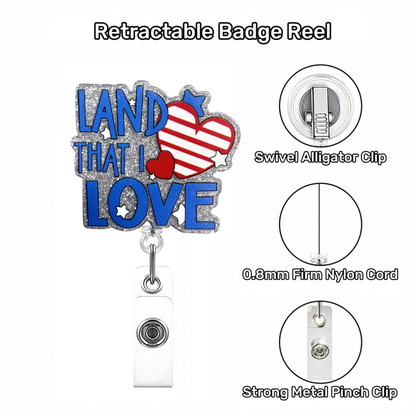 Acrylic Land That I Love Badge Reel