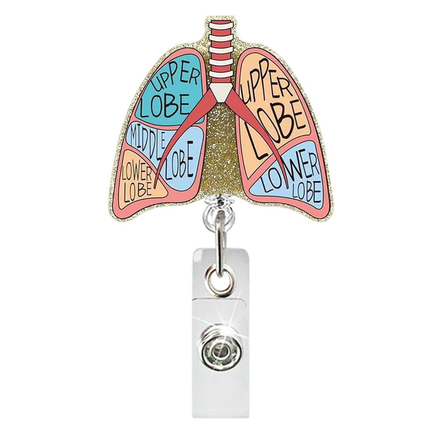Acrylic Gold Glitter Foundation Badge Reel
