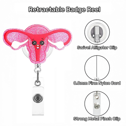 Acrylic Organ Series Uterus Badge Reel