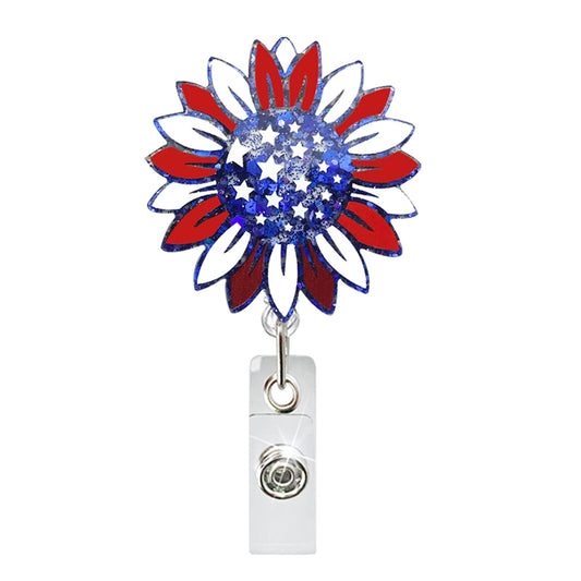 Acrylic American Flowers Badge Reel