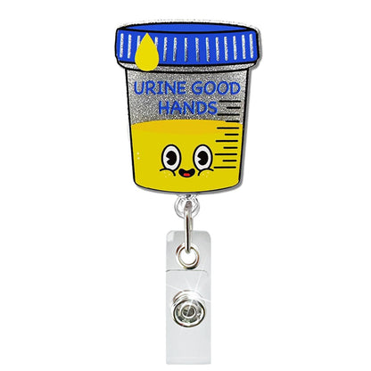 Acrylic Uring Good Hands Badge Reel
