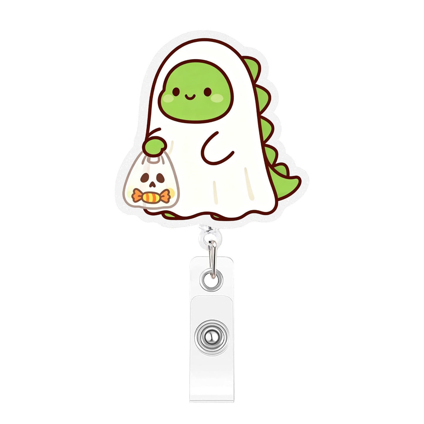 Carrying A Bag Dinosaur Acrylic Badge Reel