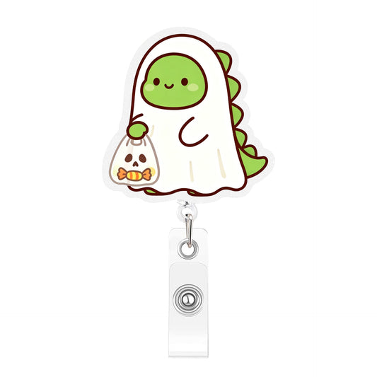 Carrying A Bag Dinosaur Acrylic Badge Reel