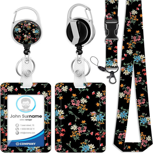 Vintage Wildflower ID Badge Holder Set