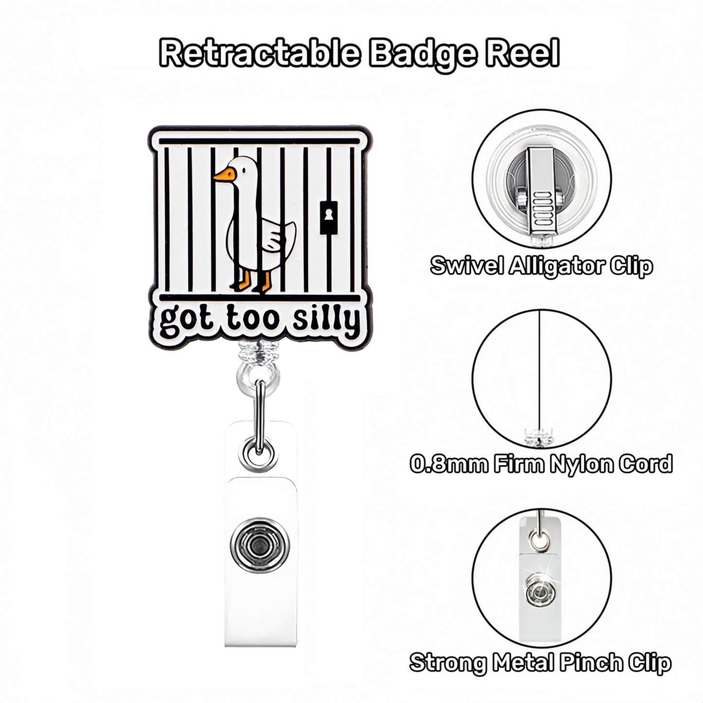 Acrylic Cage Goose Badge Reel