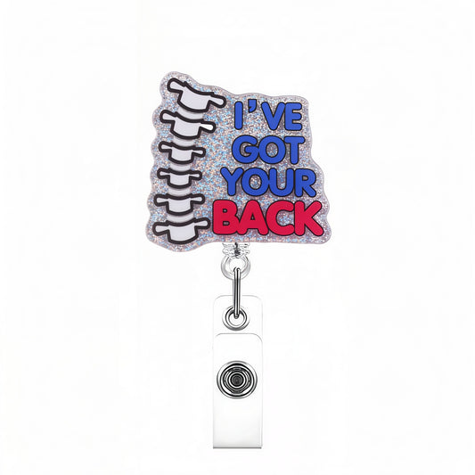 Acrylic I've Got Your Back Badge Reel