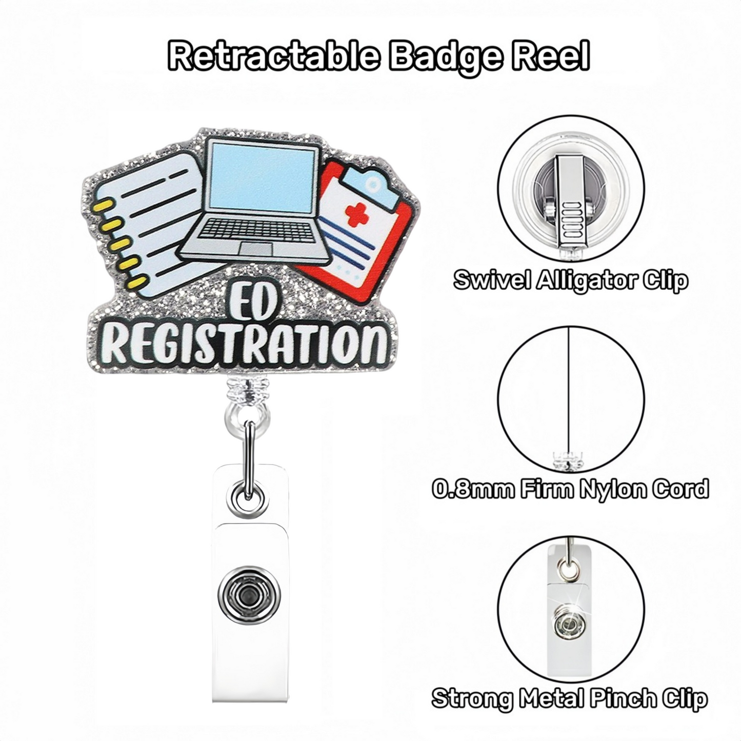 Acrylic ED Registration Badge Reel