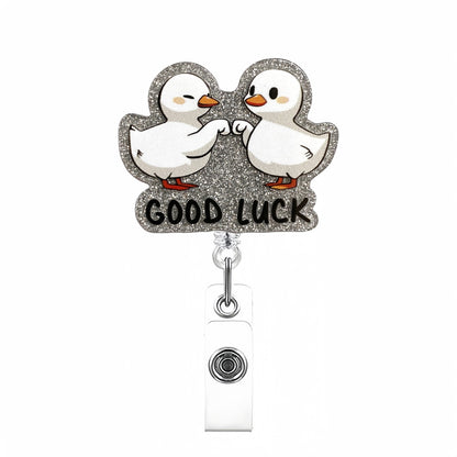 Acrylic Good Luck Little Geese Badge Reel