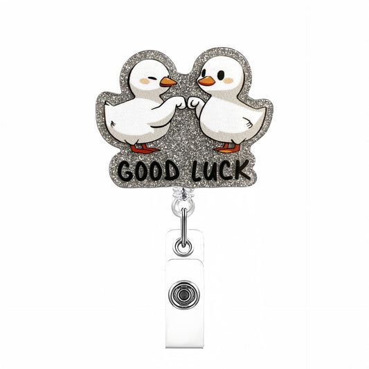 Acrylic Good Luck Little Geese Badge Reel