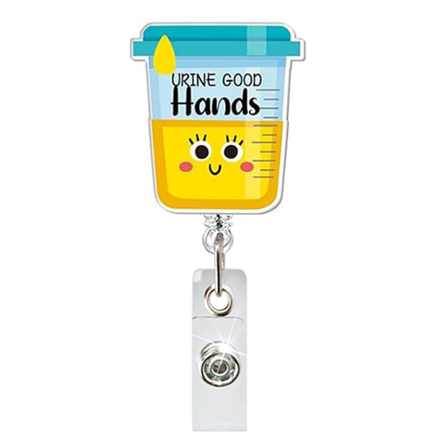 Acrylic Uring Good Hands Badge Reel
