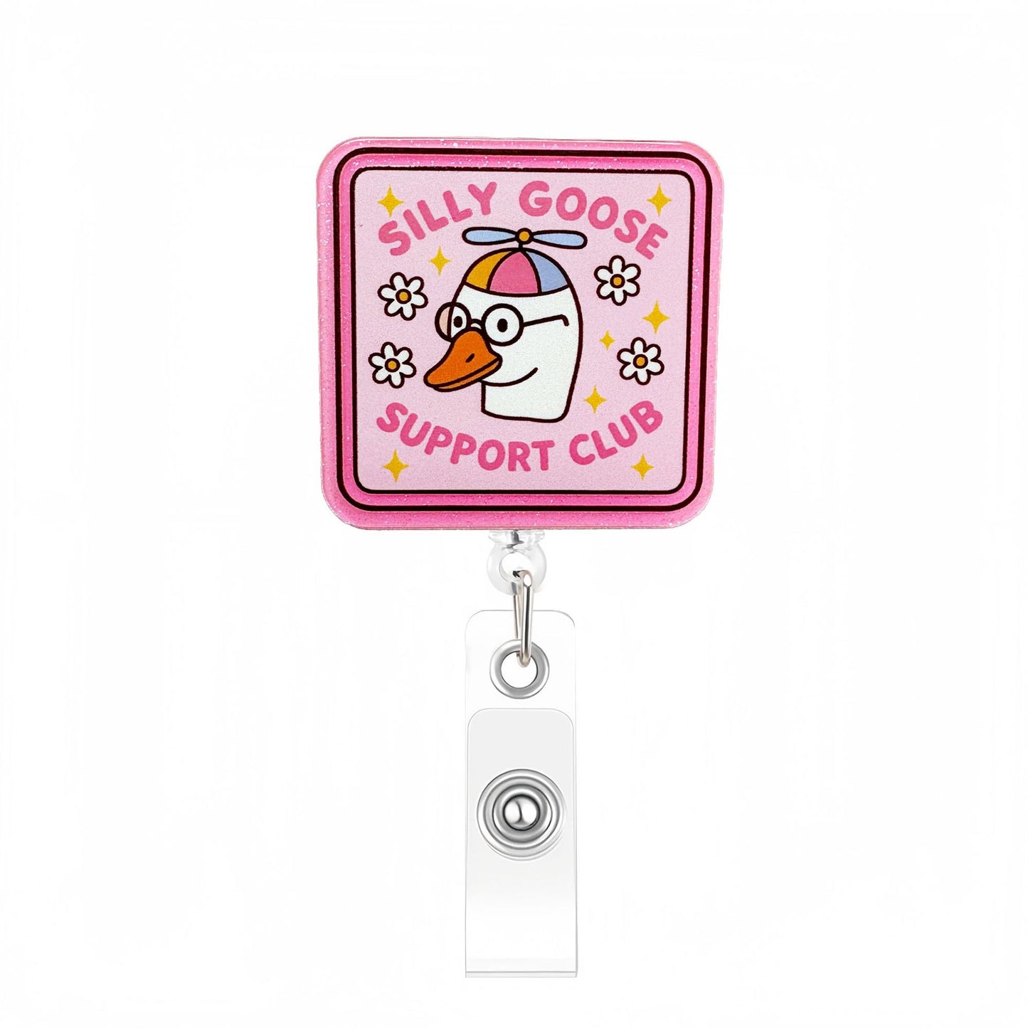 Acrylic Silly Goose Support Club Badge Reel