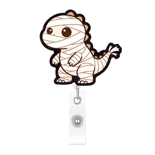Mummy Halloween Dinosaur Acrylic Badge Reel