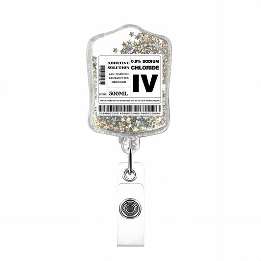 Silvery Quicksand Rocking Fun Acrylic Badge Reel