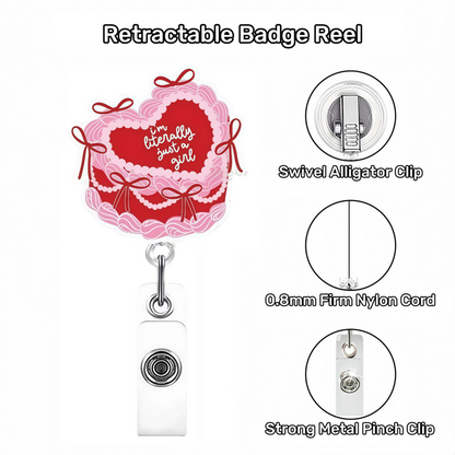 Acrylic Sweet Heart-Shaped Cake Badge Reel