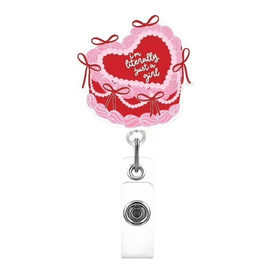 Acrylic Sweet Heart-Shaped Cake Badge Reel