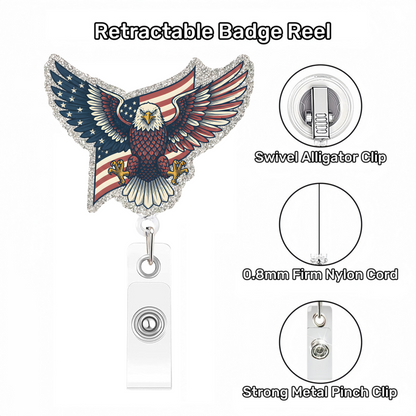 Acrylic Eagle Spreads Its Talons Badge Reel