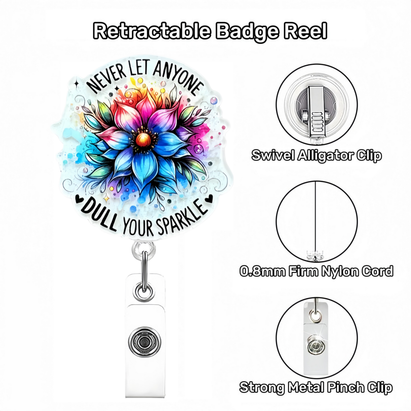 Acrylic Never Let Anyone Badge Reel