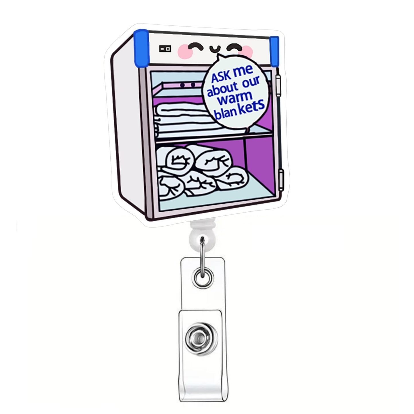 Acrylic Heated Blanket and Warmer Badge Reel