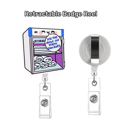 Acrylic Heated Blanket and Warmer Badge Reel