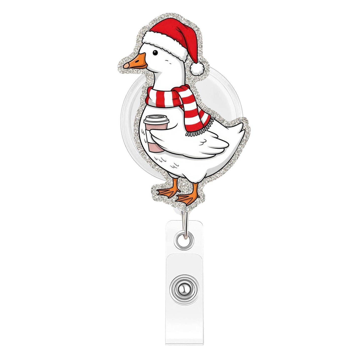 Left Coffee Cup Silly Goose Acrylic Badge Reel