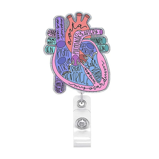 Acrylic Anatomical Heart Badge Reel