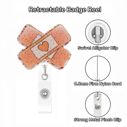 Acrylic Cross-shaped Band-Aid Badge Reel