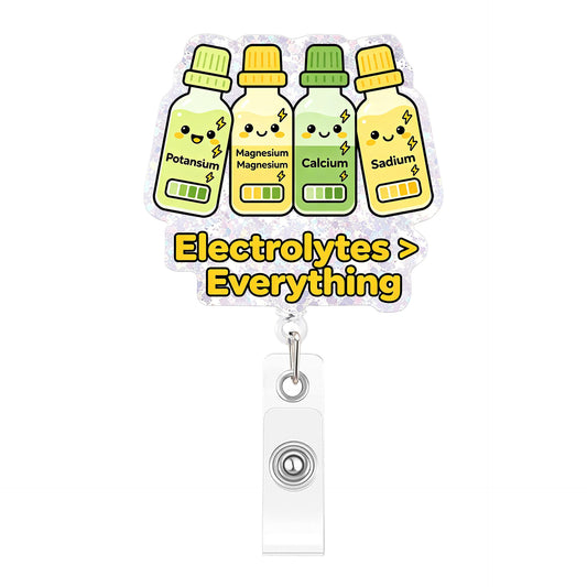 Electrolytes Everything Acrylic Badge Reel