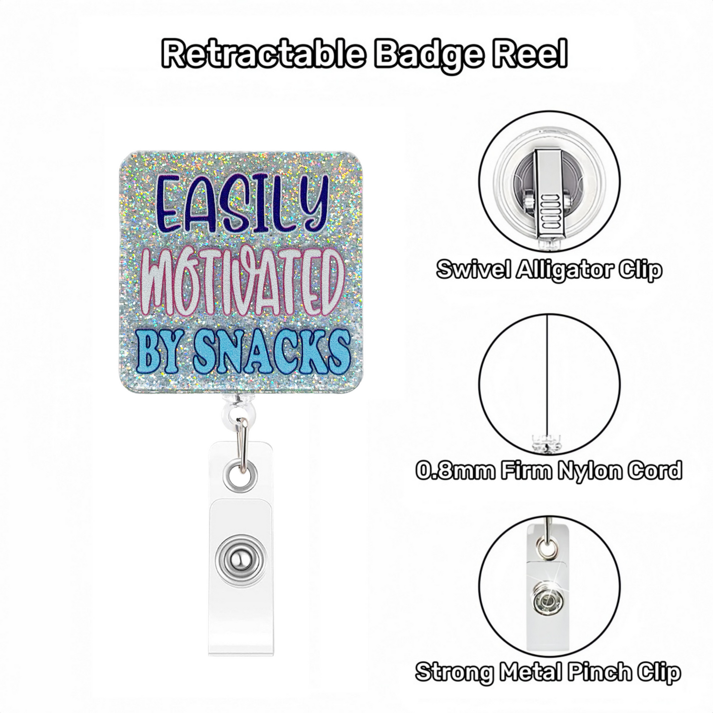 Acrylic Easily Motivated Badge Reel