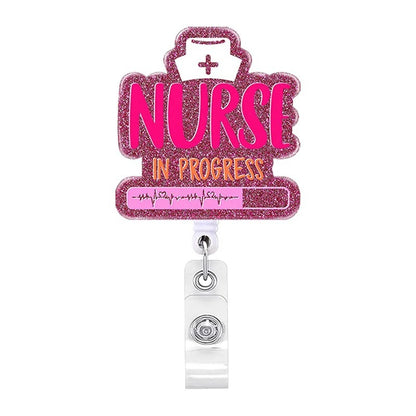 Acrylic Pink Nurse With A Cap Badge Reel
