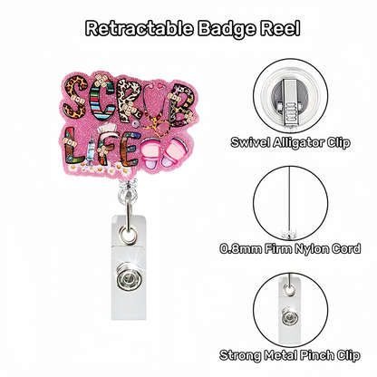 Acrylic Pink Background Scrob Life Badge Reel