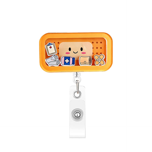 Yellow Medical Tray Rocking Fun Acrylic Badge Reel