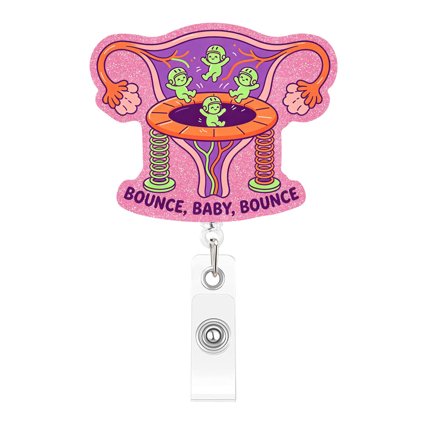 Uterine Bounce Baby Acrylic Badge Reel