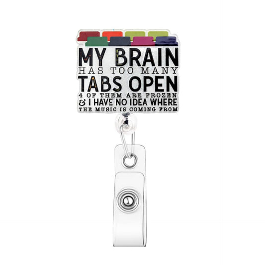 Acrylic Muscial Tab English Words Badge Reel
