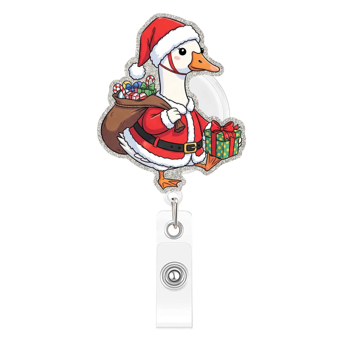 Send A Gift To The Right, Silly Goose Acrylic Badge Reel