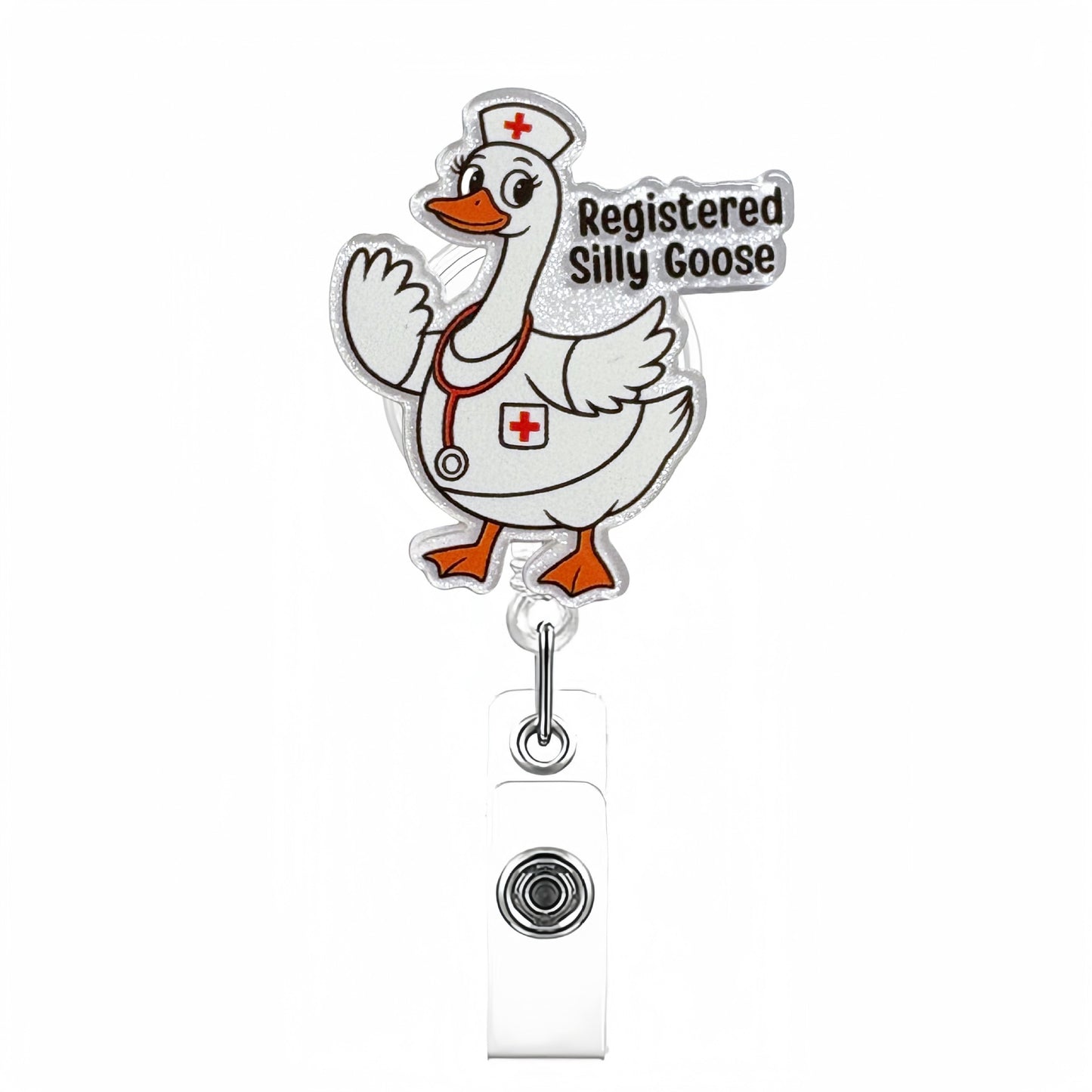 Acrylic Registered Silly Goose Badge Reel