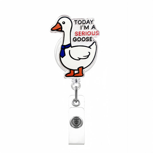 Acrylic Serious Goose Badge Reel