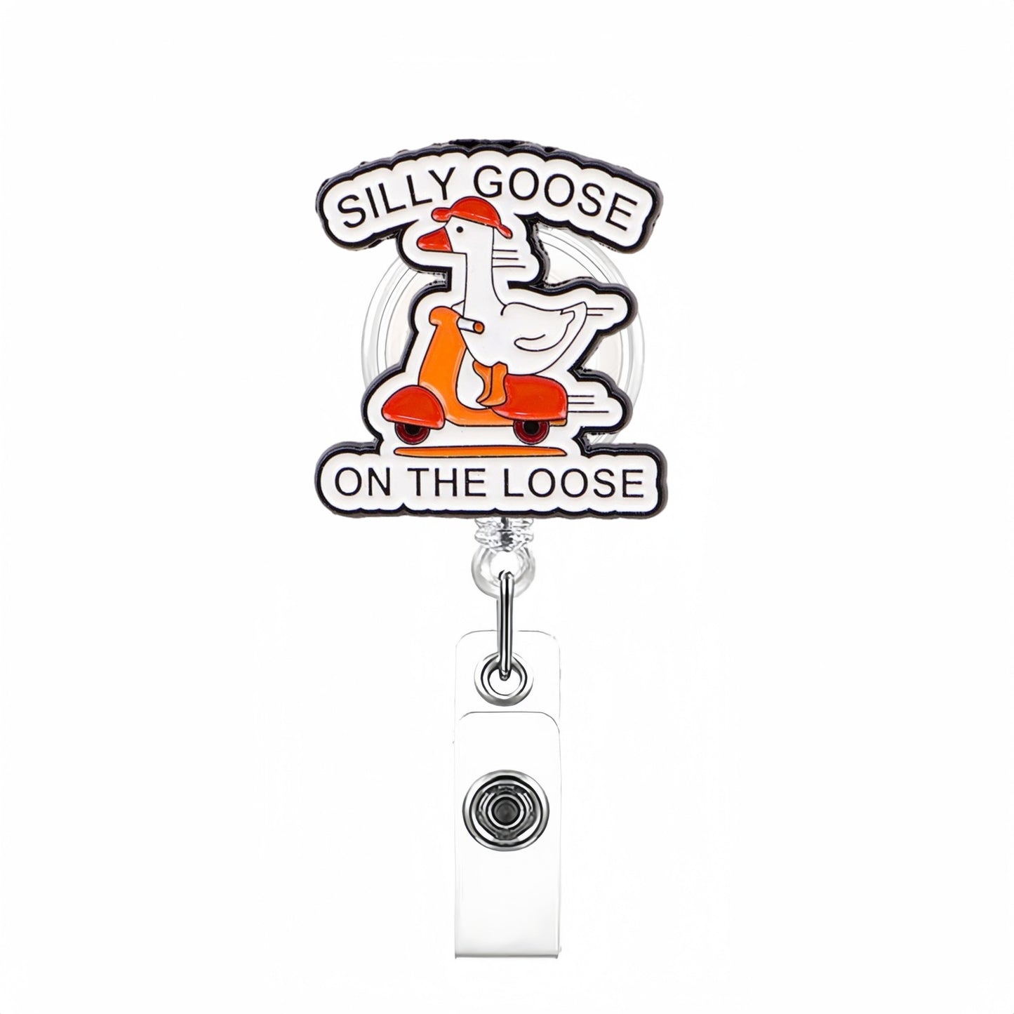 Acrylic Goose Ride Electric Scooter Badge Reel