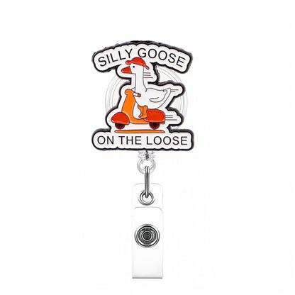 Acrylic Goose Ride Electric Scooter Badge Reel