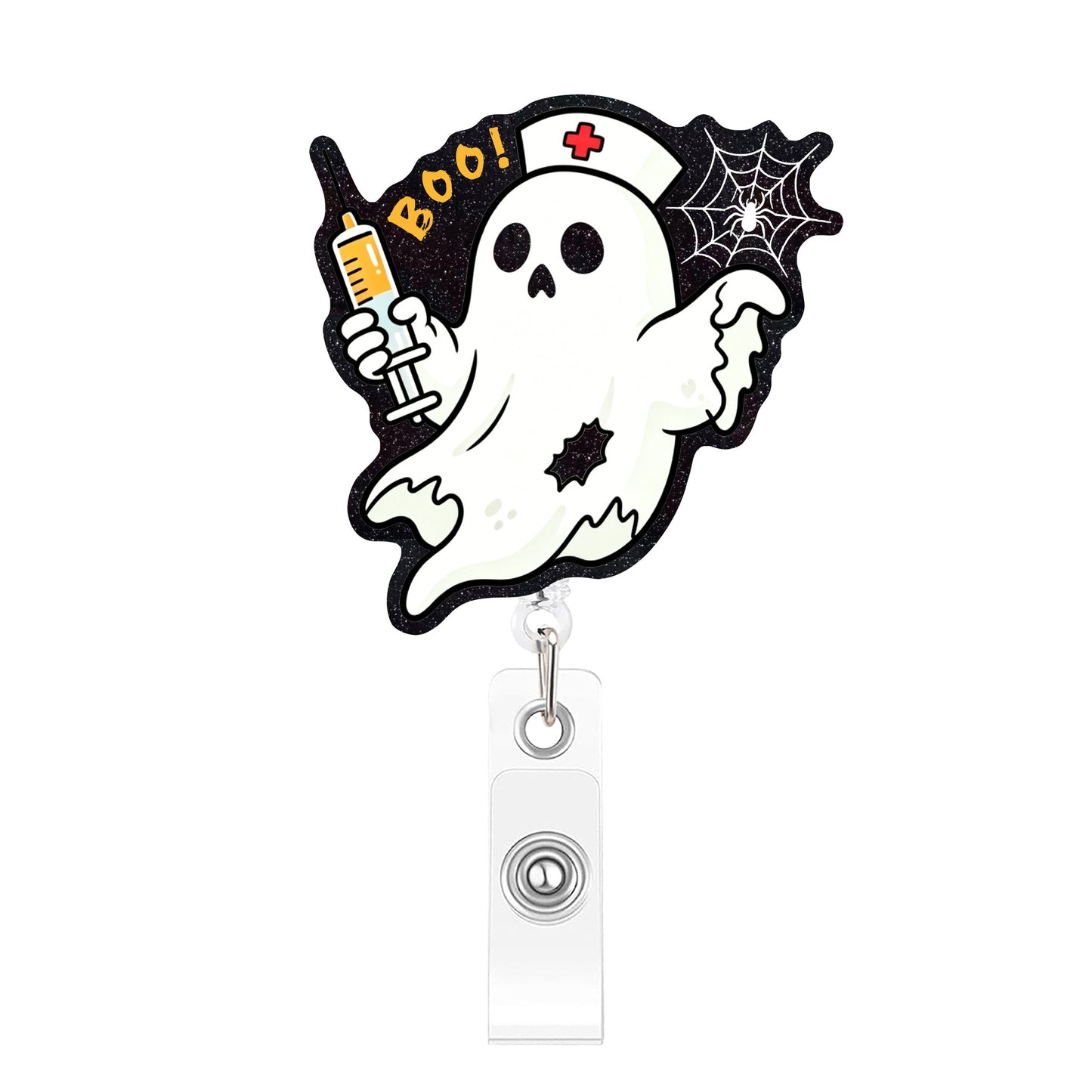 Take The Syringe Ghost Acrylic Badge Reel