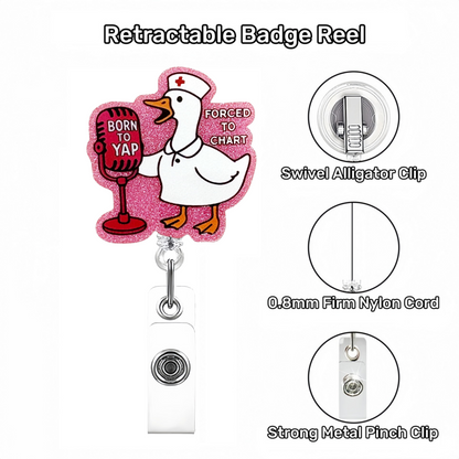 Acrylic Singing Goose Badge Reel