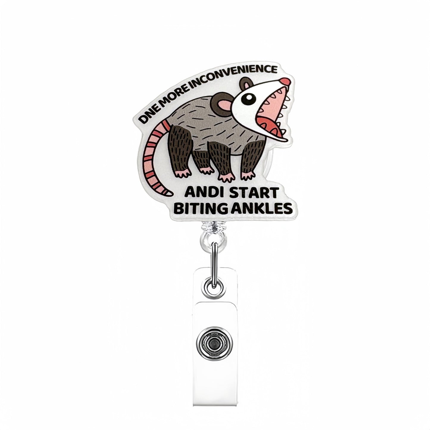 Acrylic Squeaking Mouse Badge Reel