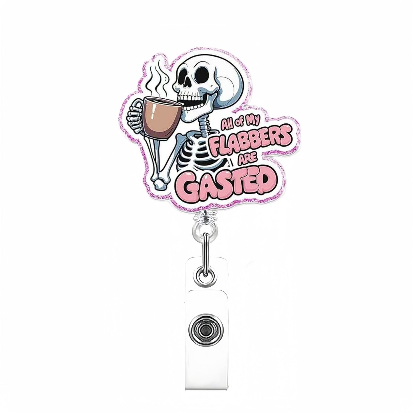 Acrylic Flabber Gasted Badge Reel Skelton Shape