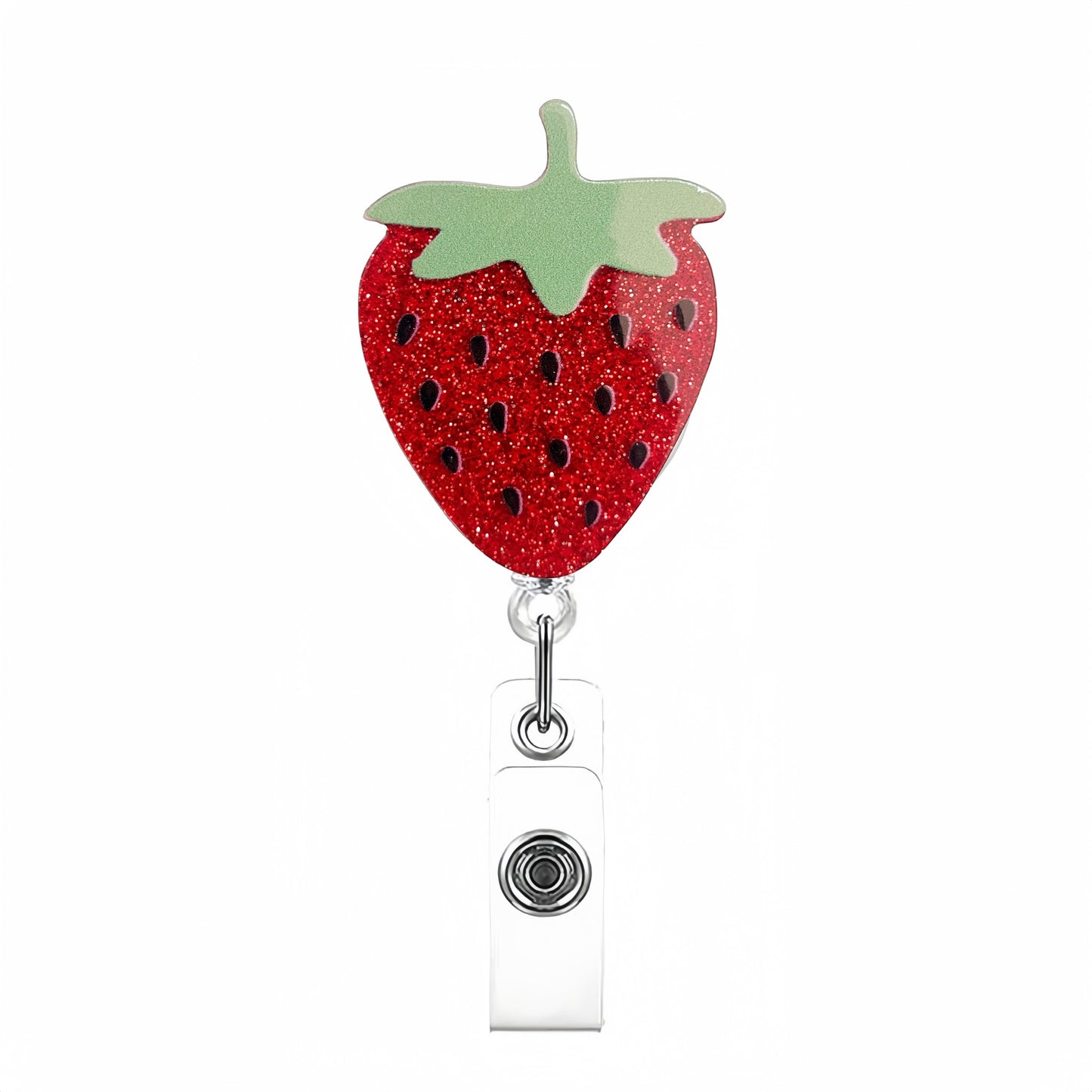 Acrylic Red Strawberry Badge Reel