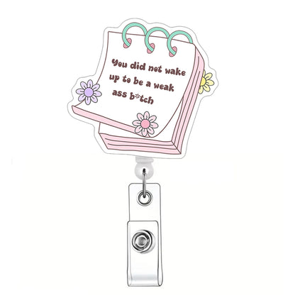 Acrylic Flower-Patterned Planner Badge Reel