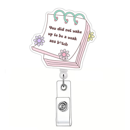 Acrylic Flower-Patterned Planner Badge Reel