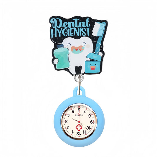 Acrylic Dental Hygienist Badge Reel with Fob Watch