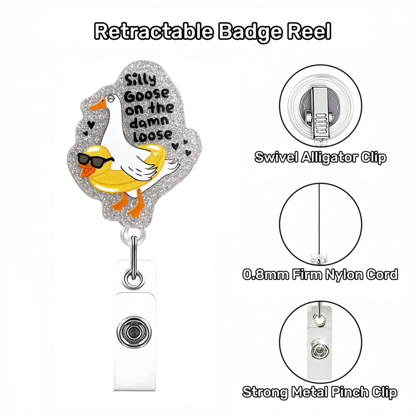 Acrylic Duck Swim Ring Goose Badge Reel