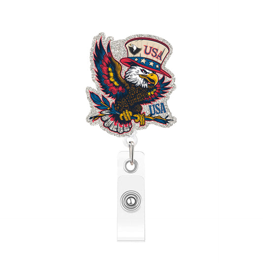 Acrylic Eagle Wearing A USA Cap Badge Reel