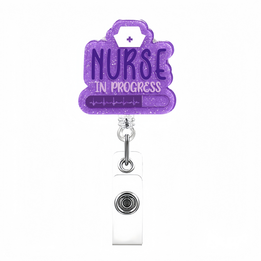 Acrylic Purple Word Nurse Badge Reel