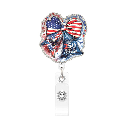 Acrylic Flag In The Shape Of A Bow Badge Reel